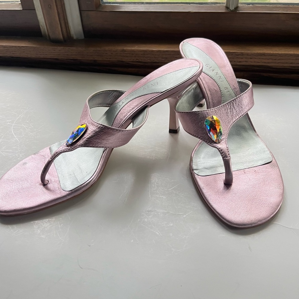Gianni Bini Shoes Size 9.5 Pink Thong Toe 3 In Heel